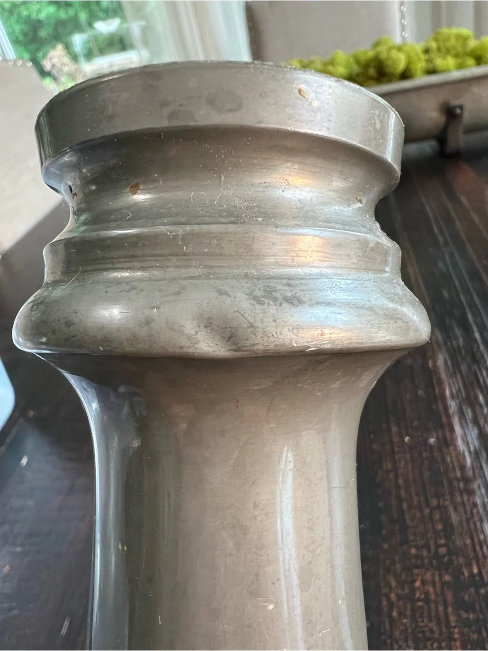 Vintage 'Garantito Tre Spade' Pewter Saltshaker & Pepper Grind Mill Combo- Italy